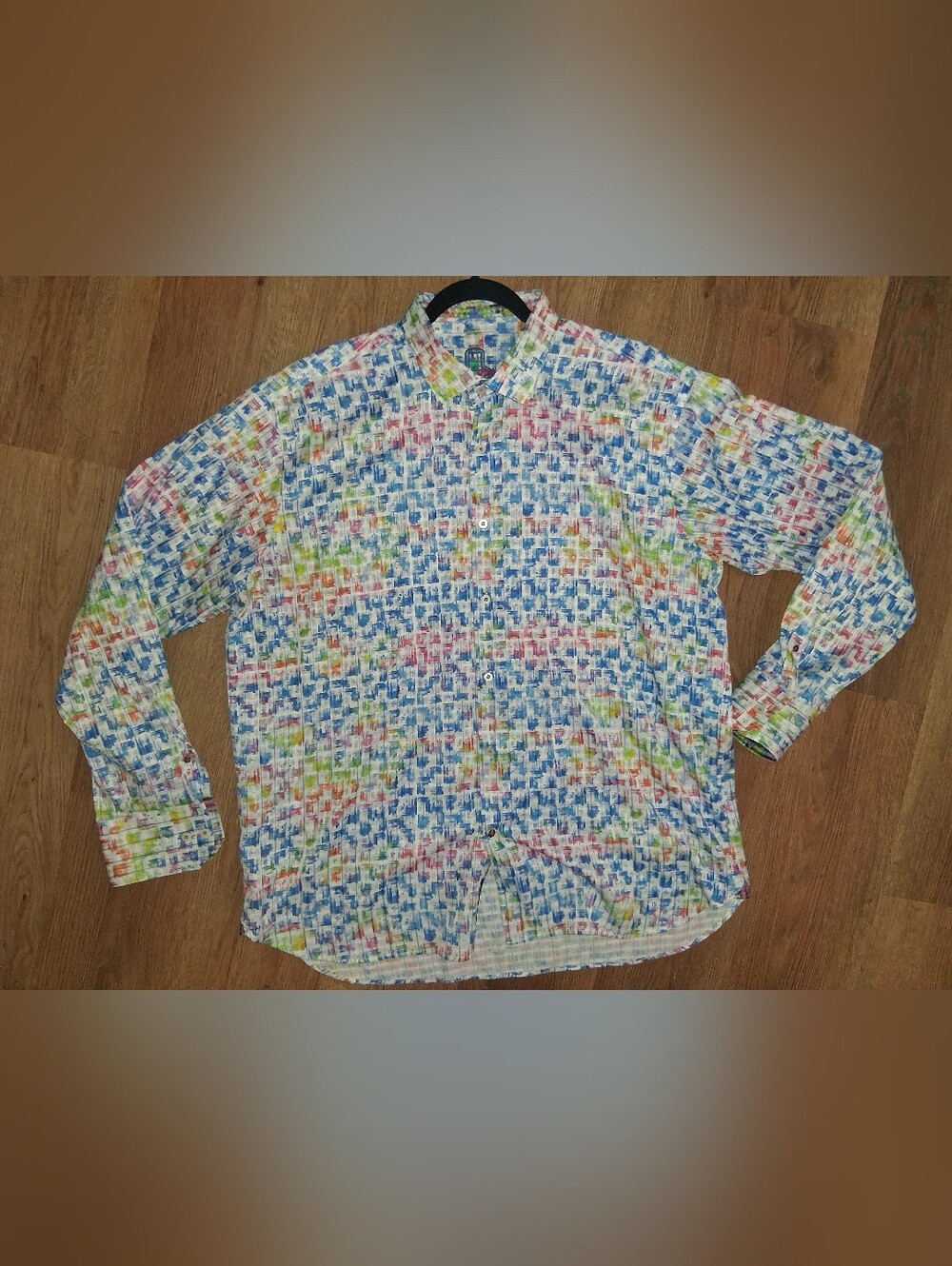 Luchiano Visconti Multicolor Abstract Print button-down shirt